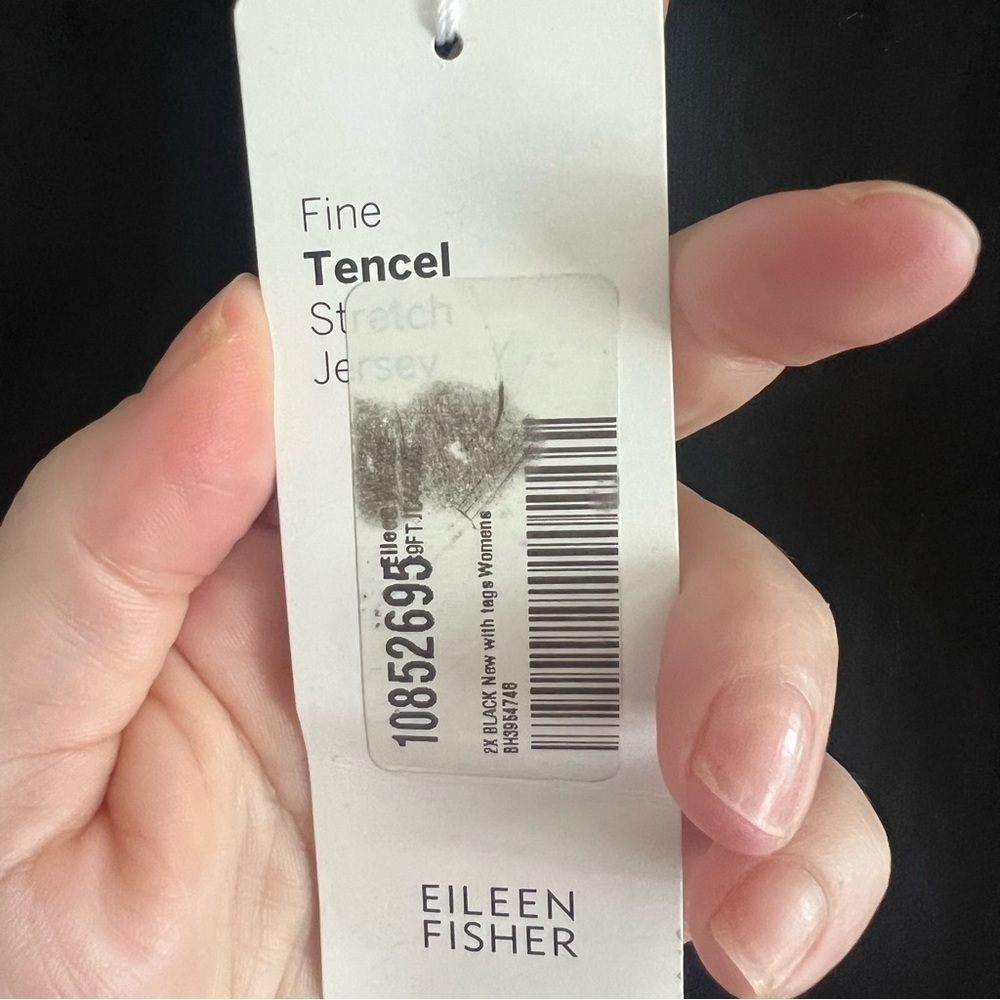Eileen Fisher Black Tencel Jersey Jumpsuit Drawstring Waist New 2X - Picture 4 of 6